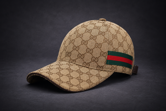 Men's Monogram Baseball Cap Vintage Designer Style Green Red Stripe Adjustable Hat